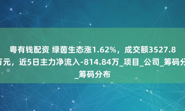 粤有钱配资 绿茵生态涨1.62%，成交额3527.84万元，近5日主力净流入-814.84万_项目_公司_筹码分布