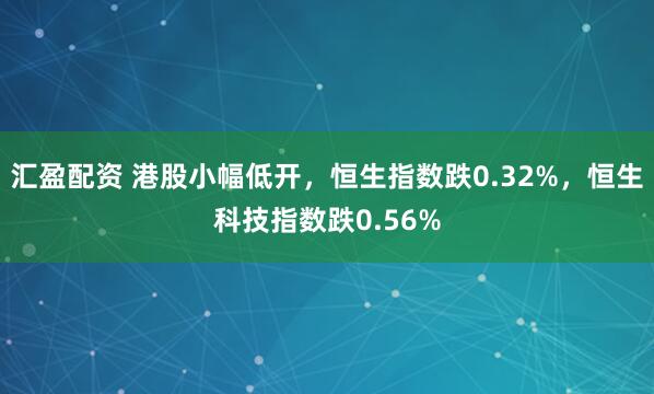 汇盈配资 港股小幅低开，恒生指数跌0.32%，恒生科技指数跌0.56%