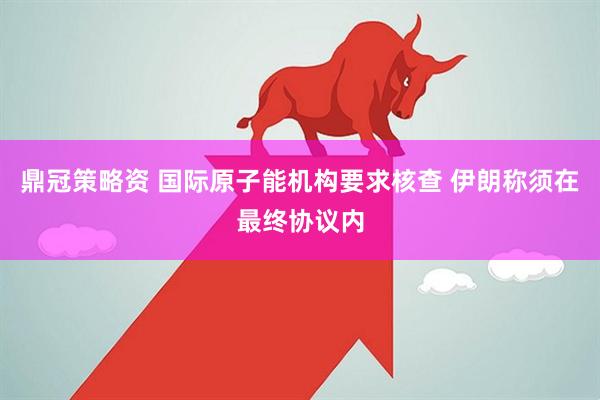 鼎冠策略资 国际原子能机构要求核查 伊朗称须在最终协议内